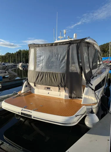 Badeplattform med teak